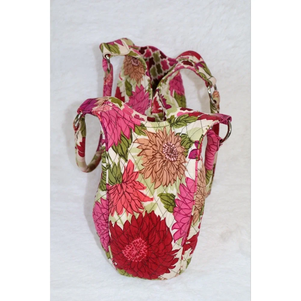 Vera Bradley Hello Dahlia Shoulder Bag with plenty of Inner Pockets